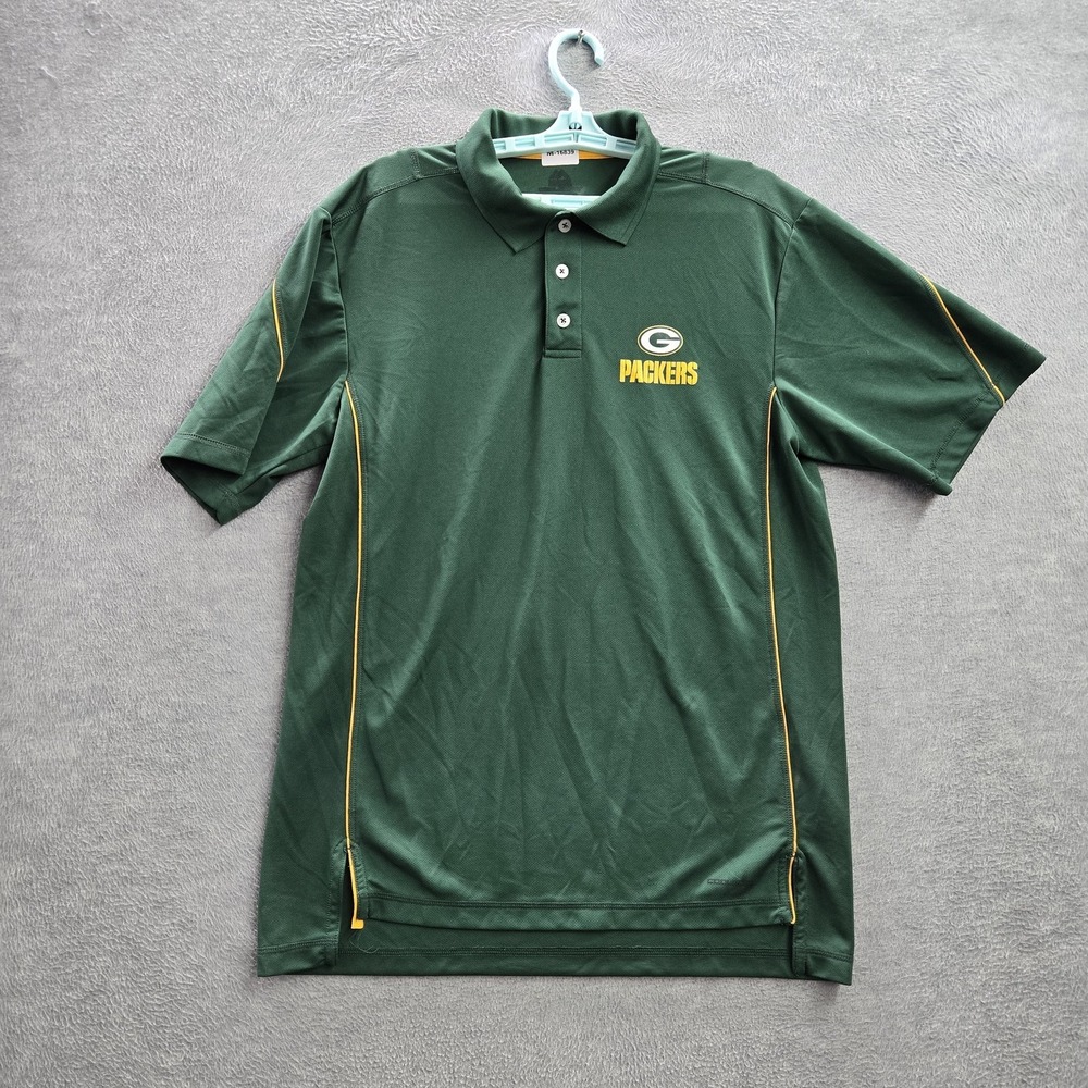 Green Bay Packers Men Polo L Majestic Team Logo Embroidered Activewear